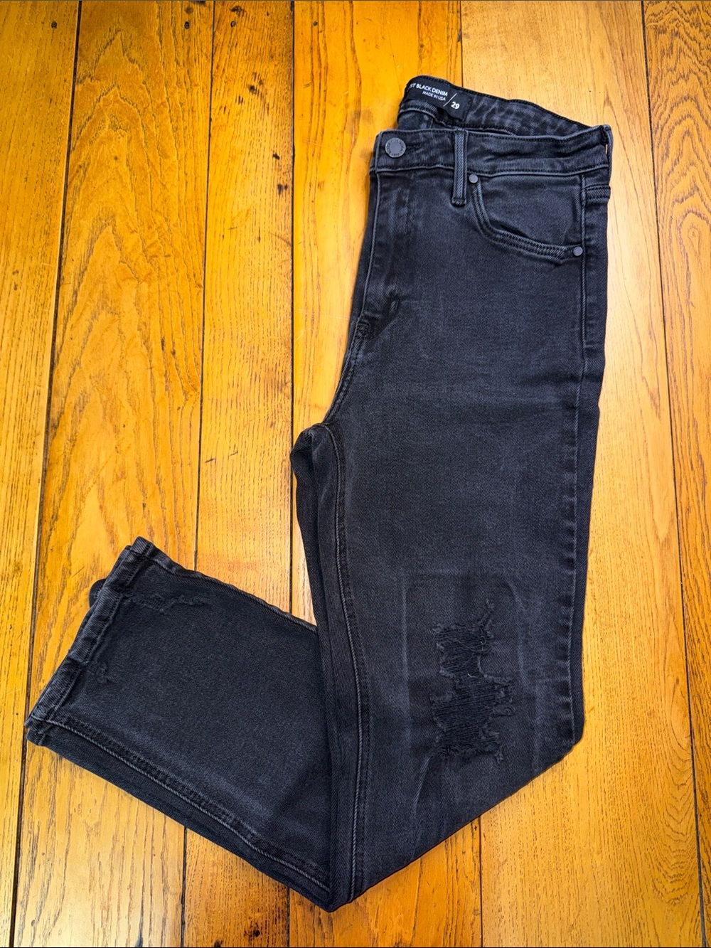 Just Black Women's Skinny Black Distressed Jeans